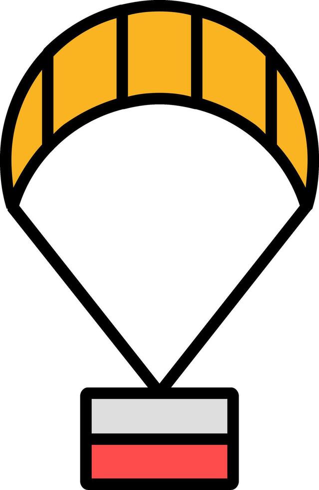 Paragliding Line Filled Icon vector