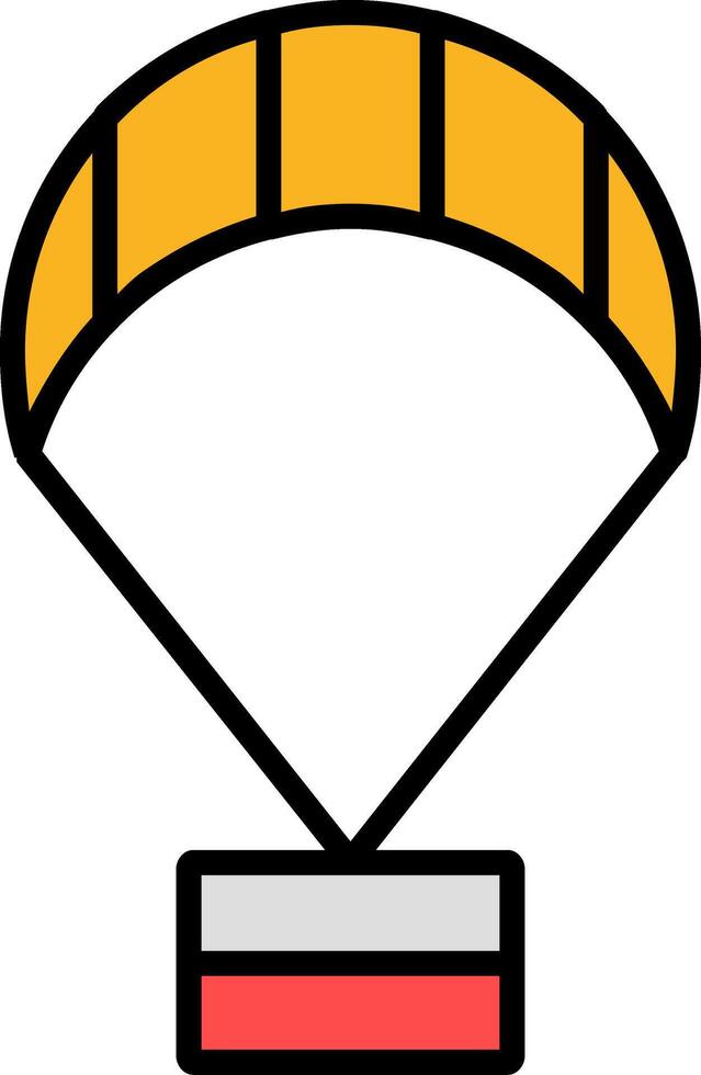 parapente línea lleno icono vector