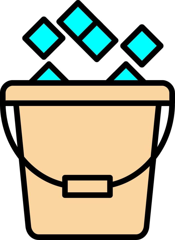 Ice Bucket Line Filled Icon vector