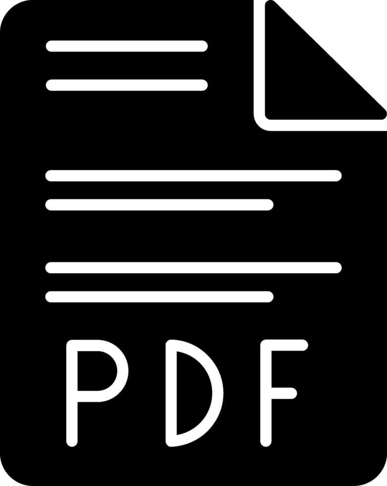 Pdf Glyph Icon vector