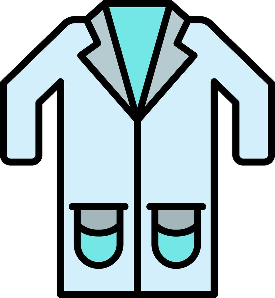 Lab Coat Line Filled Icon vector