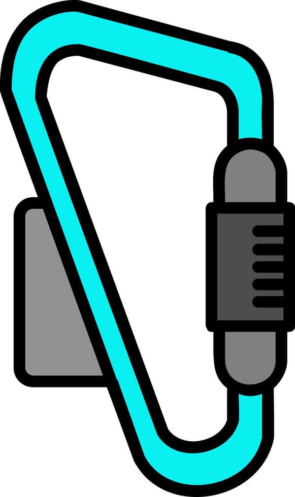 Carabiner Line Filled Icon vector