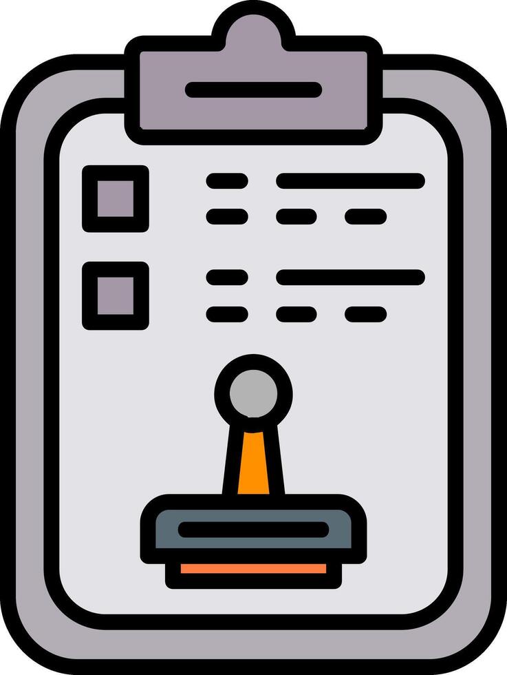 Stamp Line Filled Icon vector