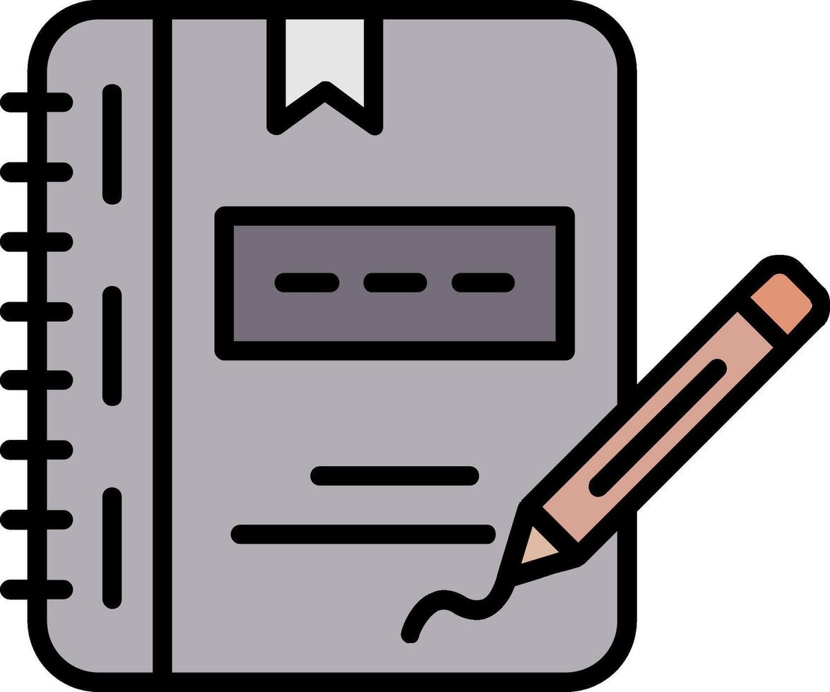 Notebook Line Filled Icon vector