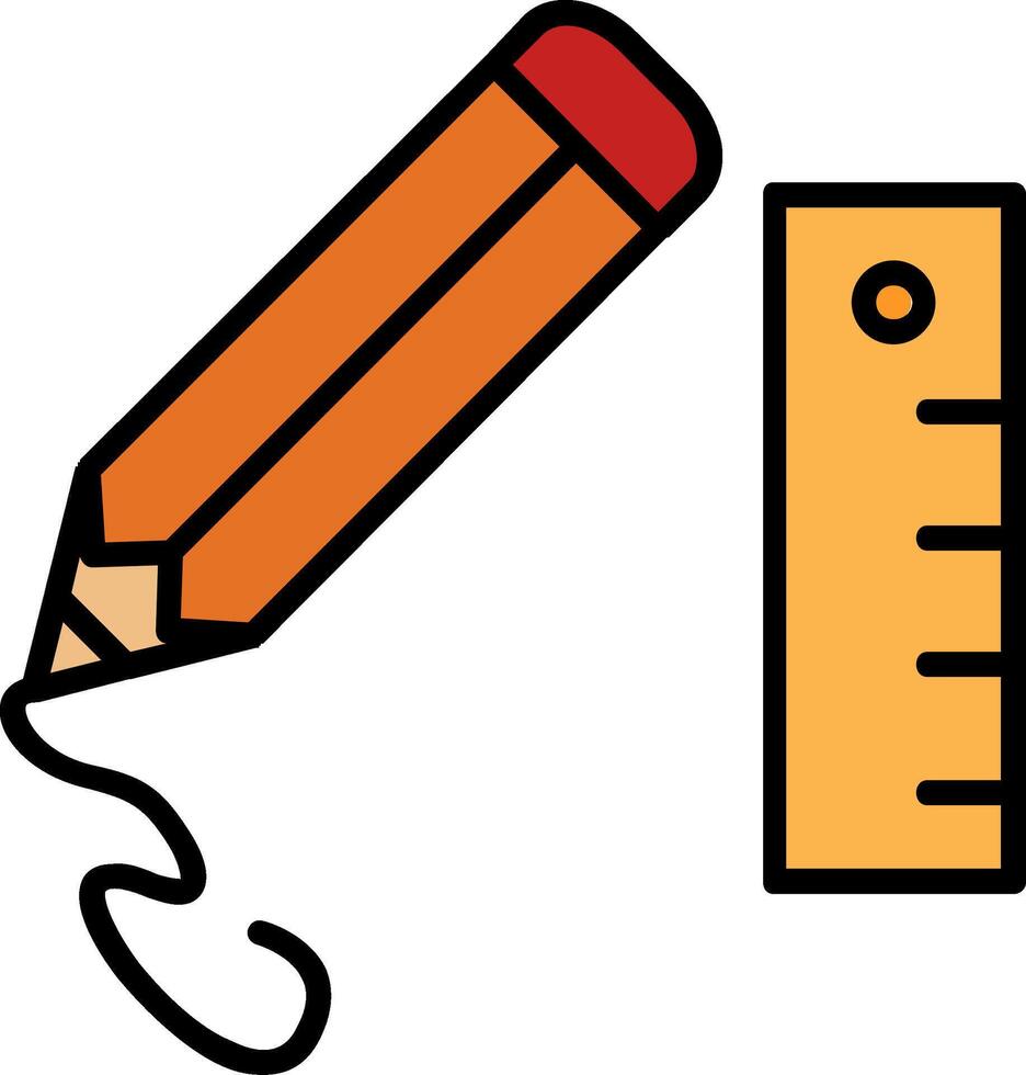 Pencil Line Filled Icon vector