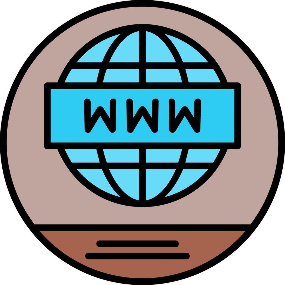 World Wide Line Filled Icon vector