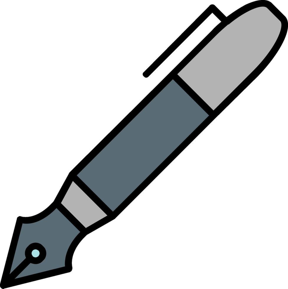 Pen Line Filled Icon vector