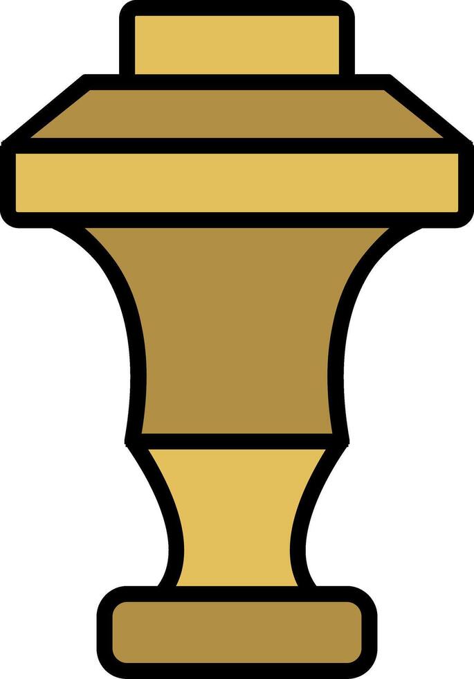 Curtain Top Line Filled Icon vector
