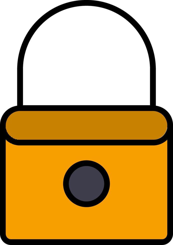 Lock Line Filled Icon vector