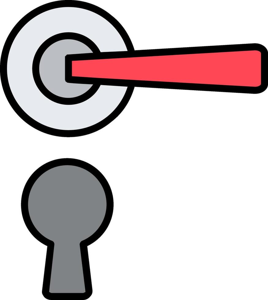 Door Handle Line Filled Icon vector