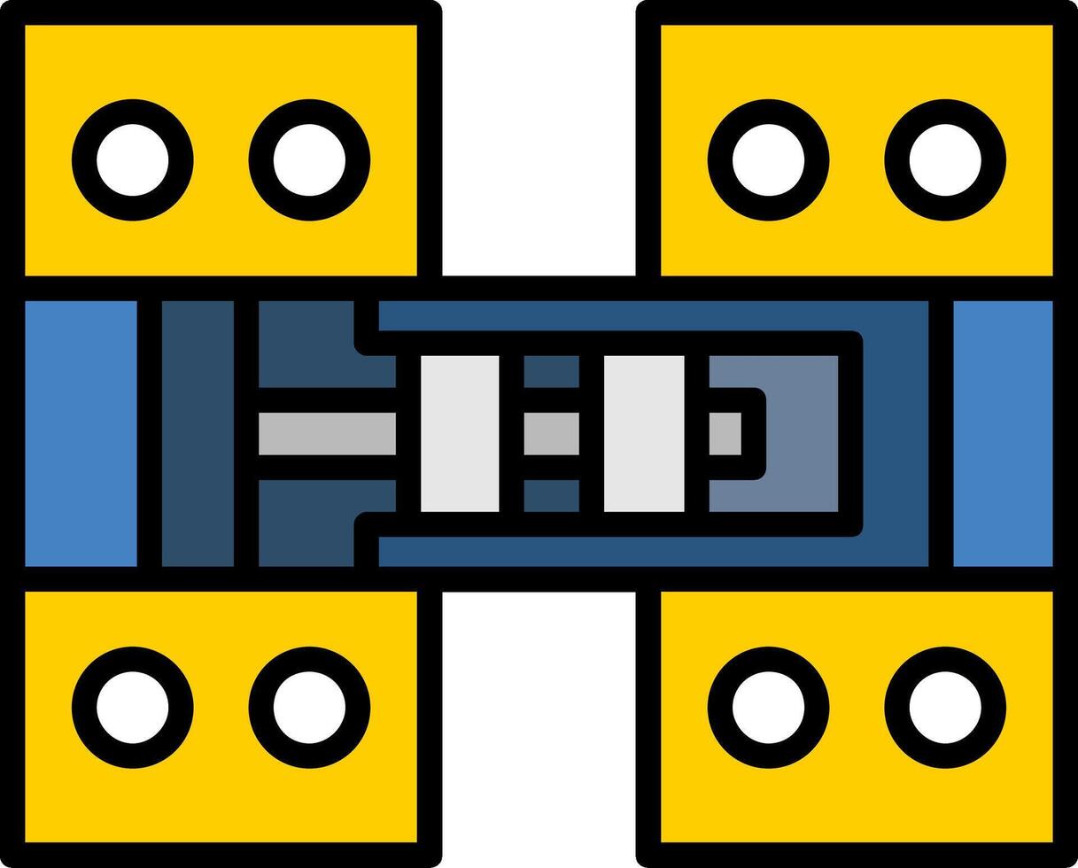Hinge Line Filled Icon vector