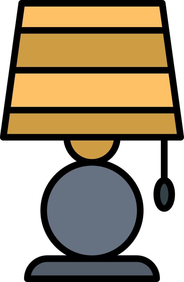 lámpara línea lleno icono vector