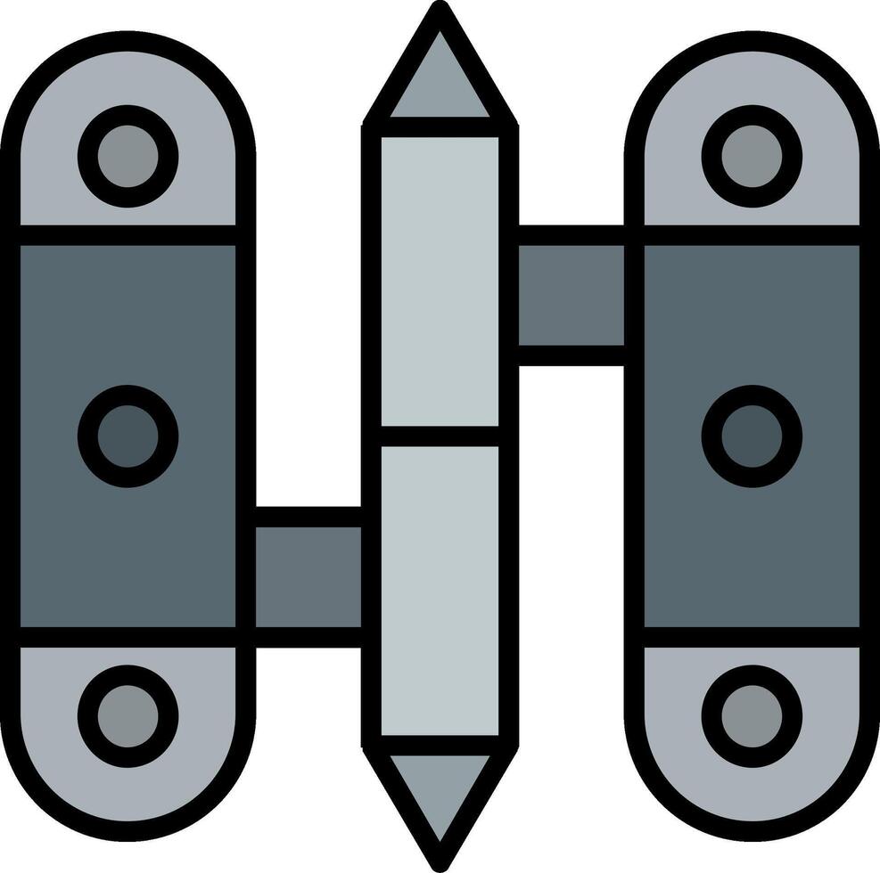 Hinge Line Filled Icon vector