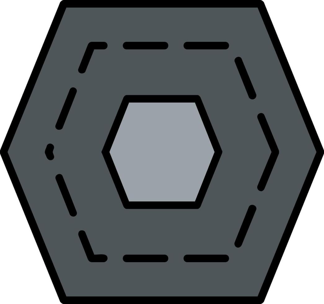 Nut Line Filled Icon vector