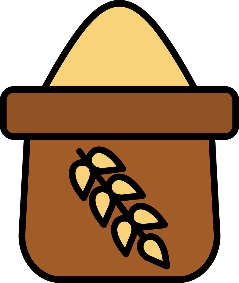 Flour Line Filled Icon vector