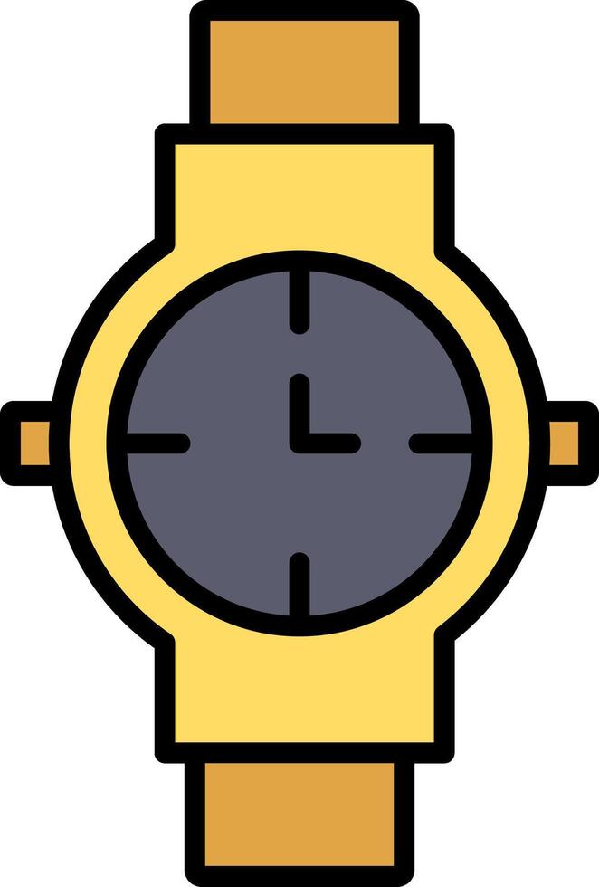 reloj línea lleno icono vector