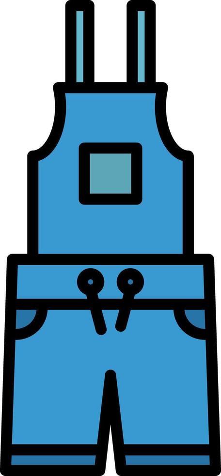 Dungarees Line Filled Icon vector