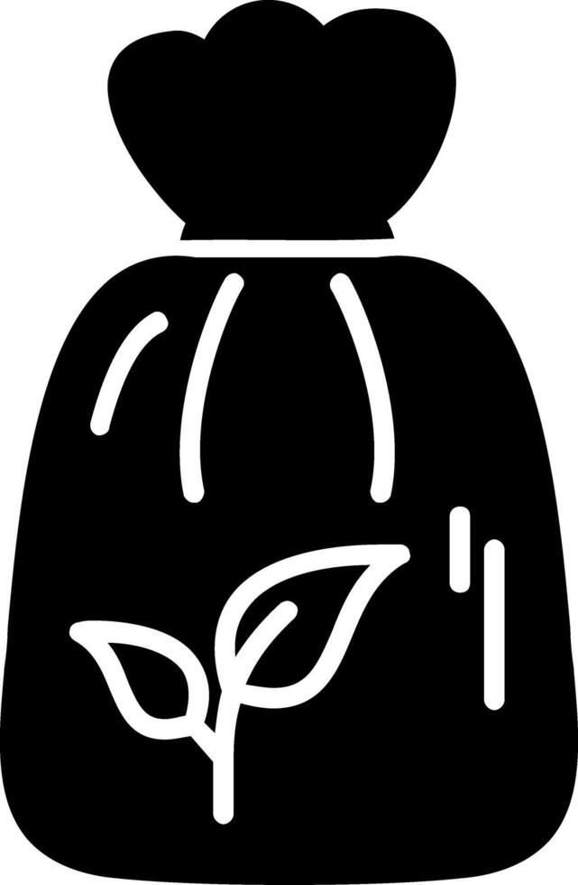 Bio Garbage Bag Glyph Icon vector