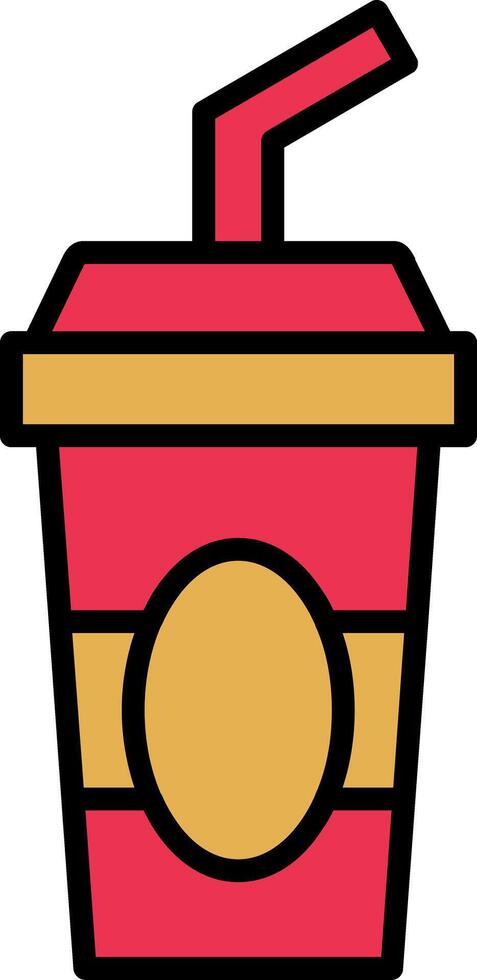 Cold Drink Line Filled Icon vector