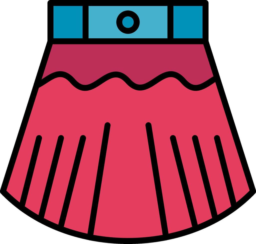 Skirt Line Filled Icon vector