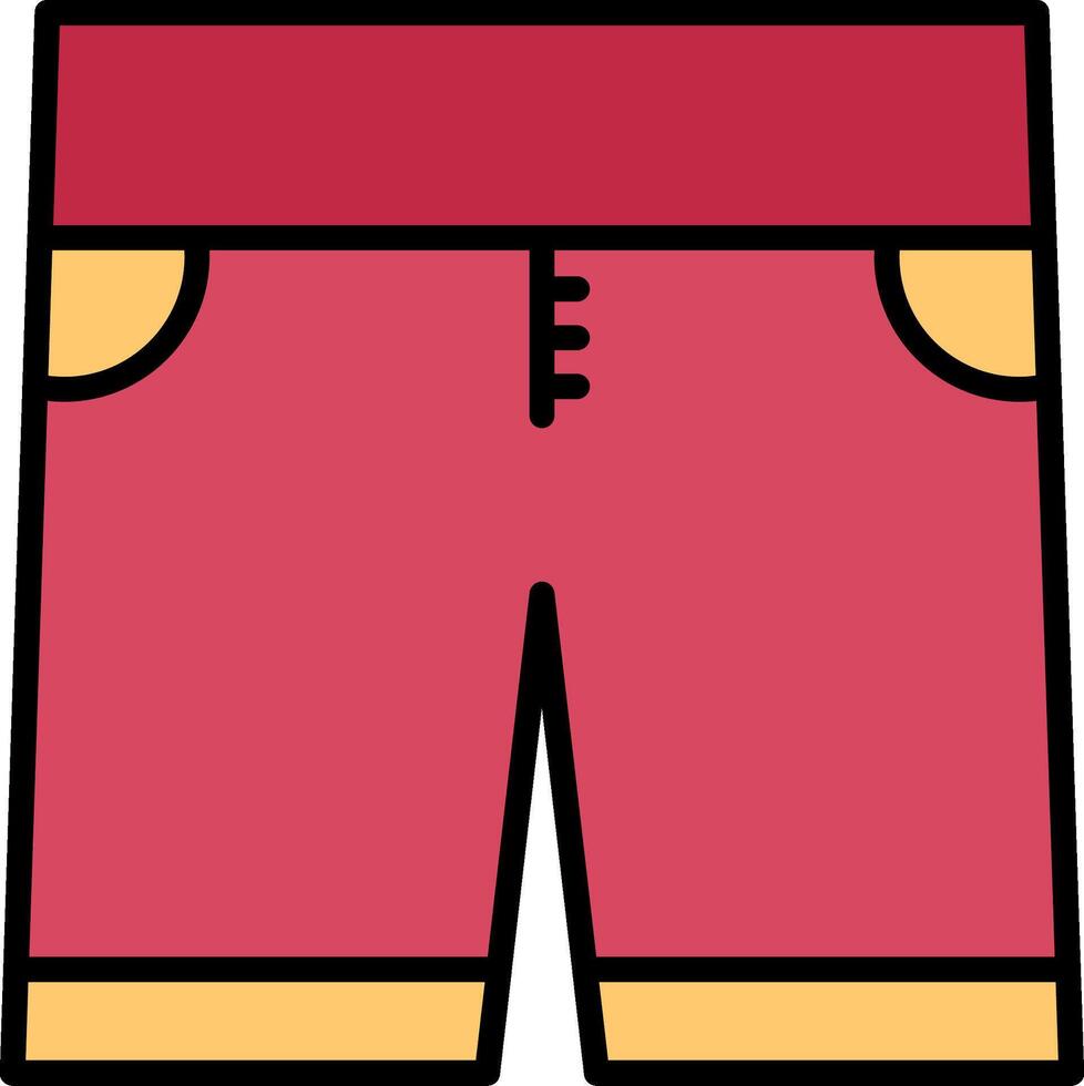 pantalones cortos línea lleno icono vector