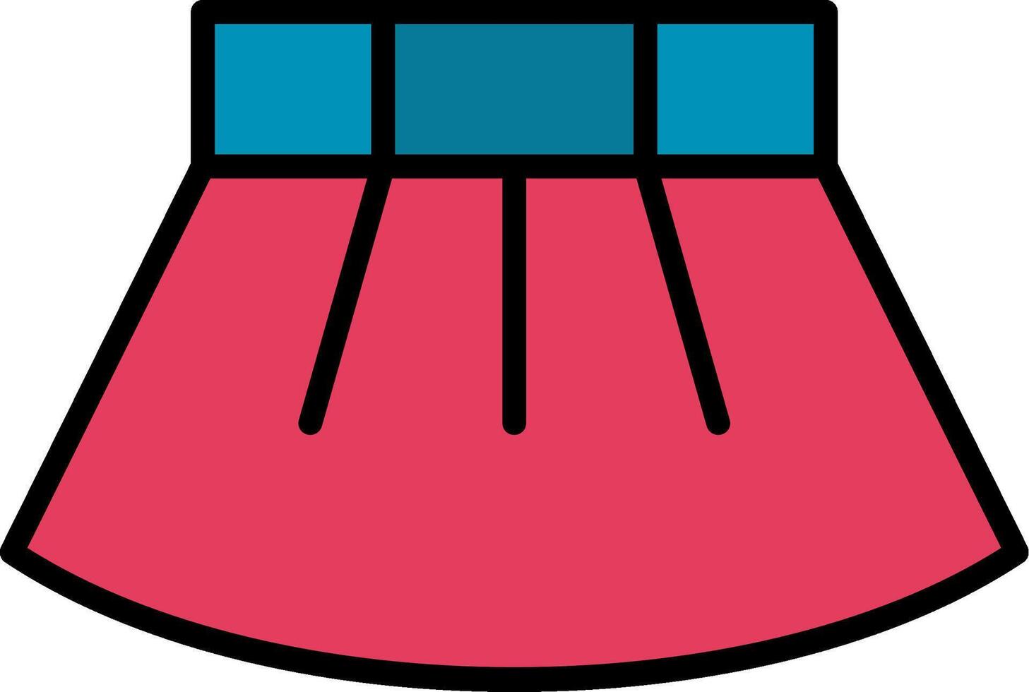 Skirt Line Filled Icon vector