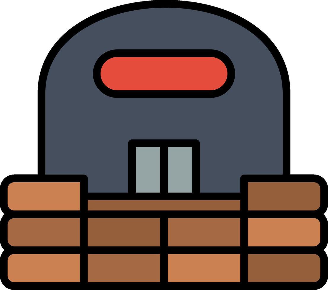 Bunker Line Filled Icon vector