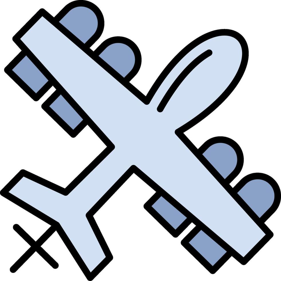 Military Drone Line Filled Icon vector