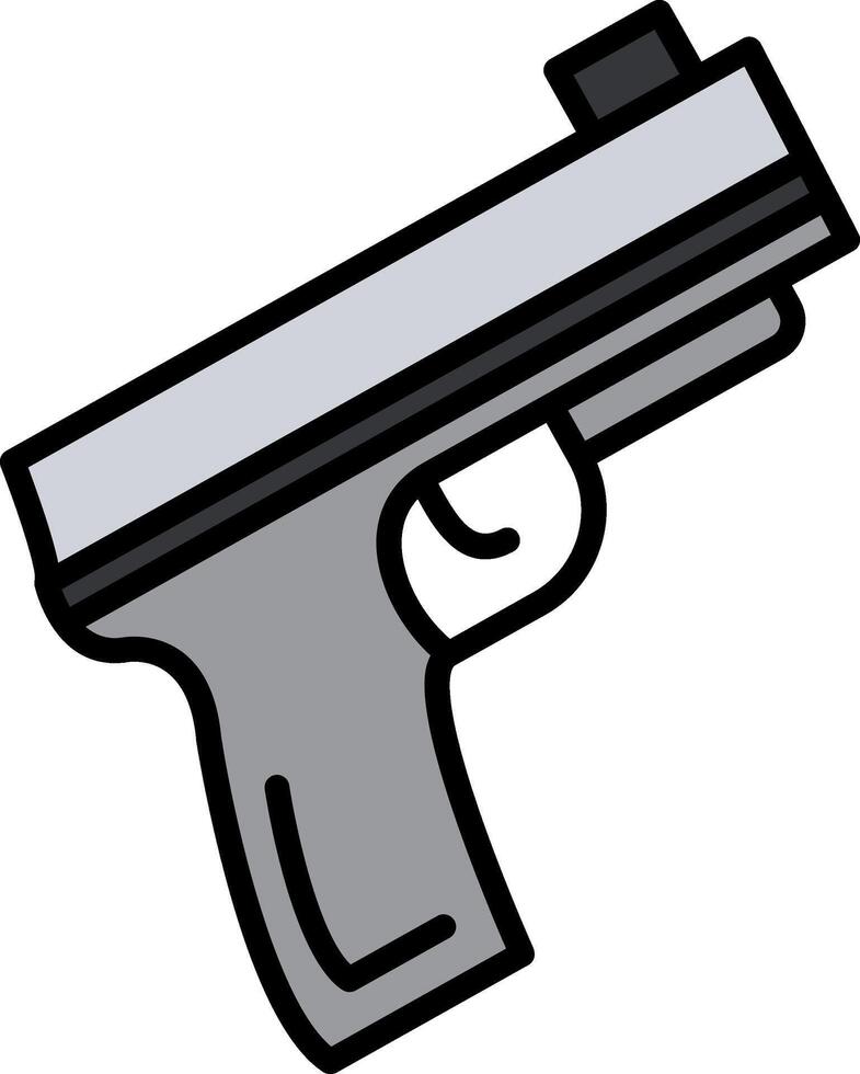 icono lleno de línea de pistola vector