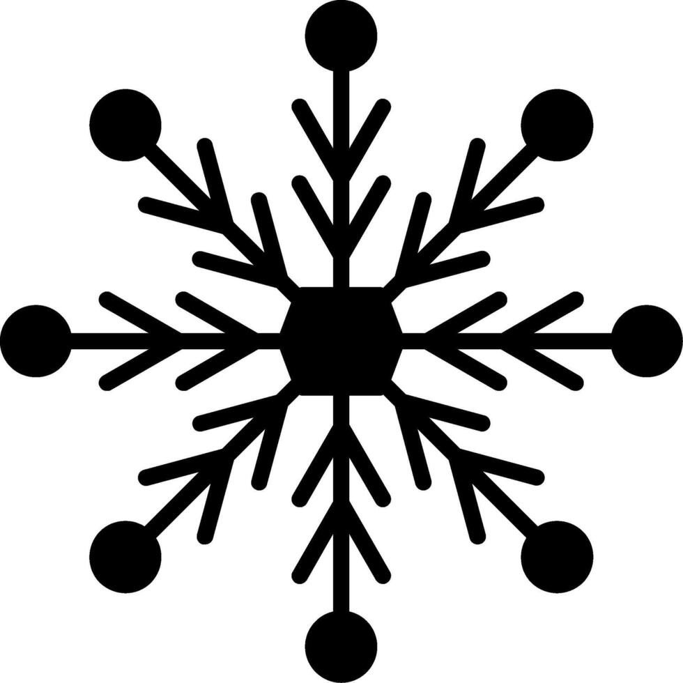 icono de glifo de copo de nieve vector