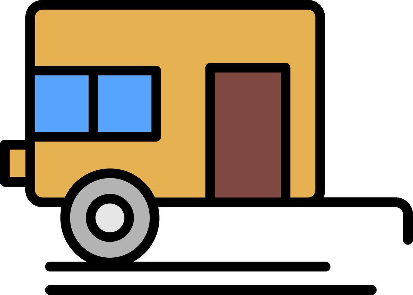 Caravan Line Filled Icon vector