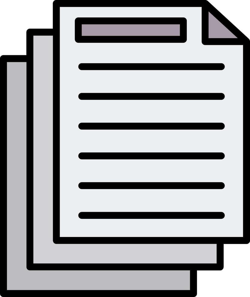 Document Line Filled Icon vector