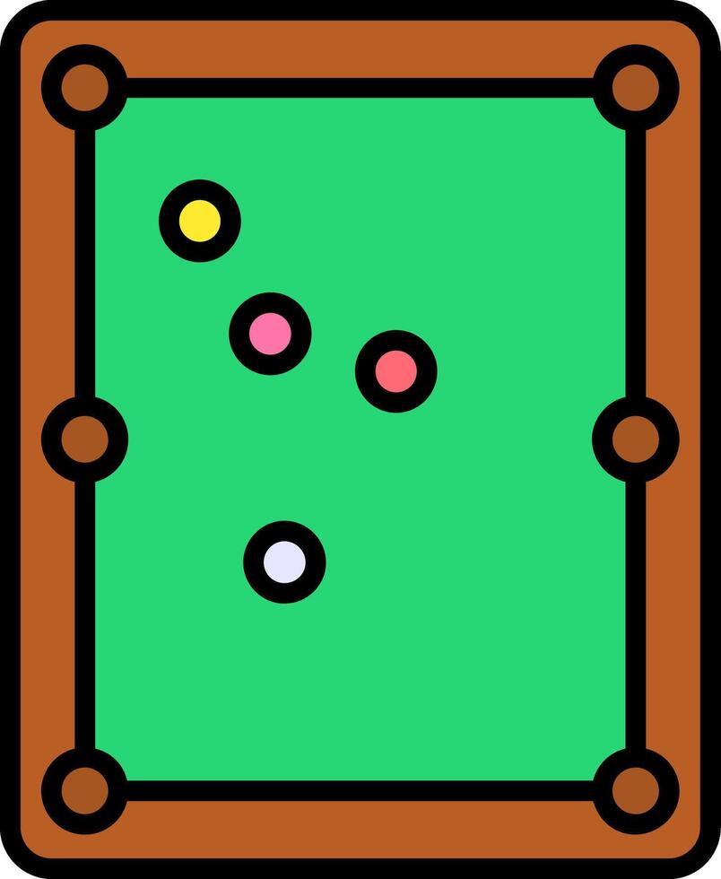 Pool Table Line Filled Icon vector