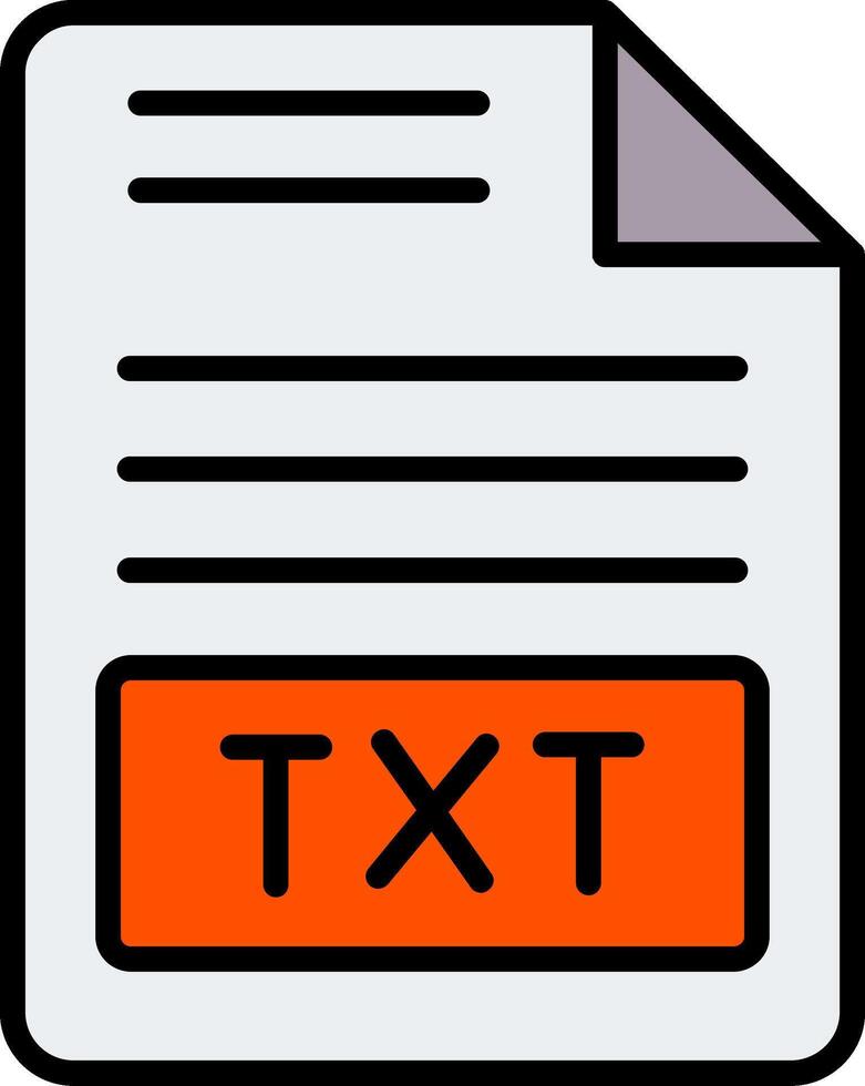 Text File Line Filled Icon vector