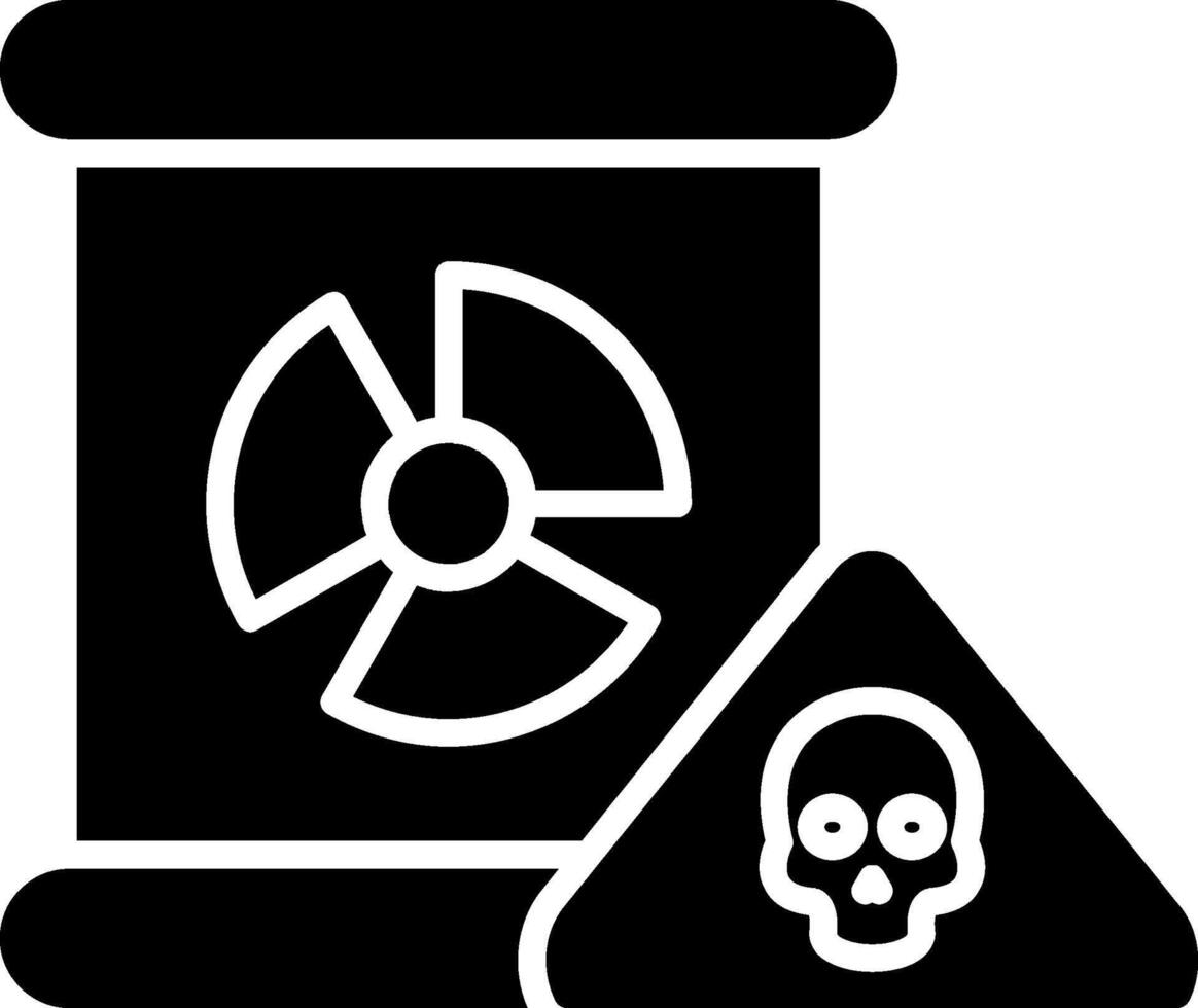 nuclear peligro glifo icono vector