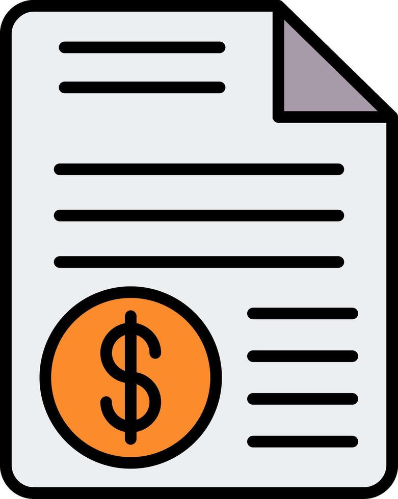 Document Line Filled Icon vector