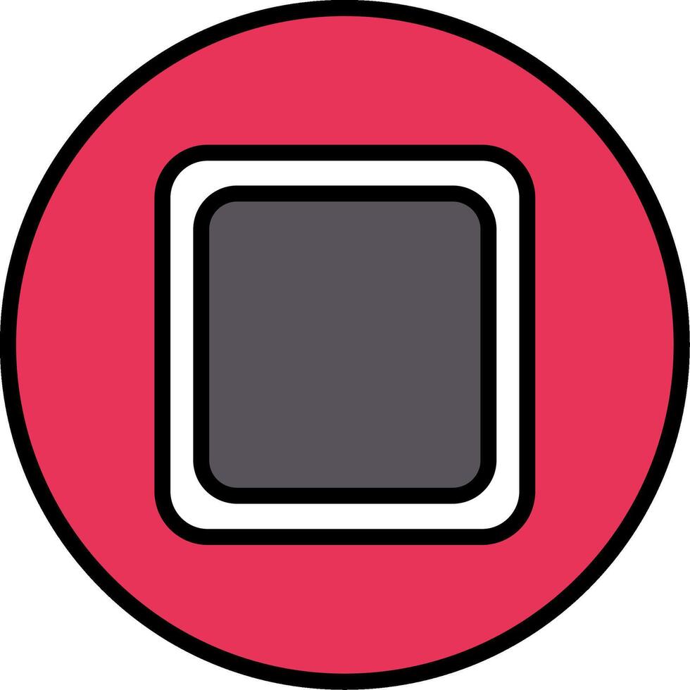 Stop Button Line Filled Icon vector