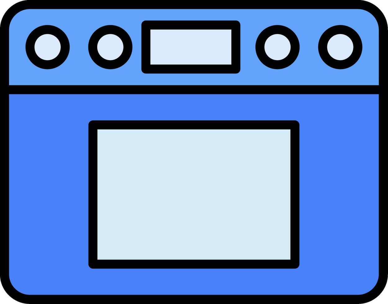 Oven Line Filled Icon vector