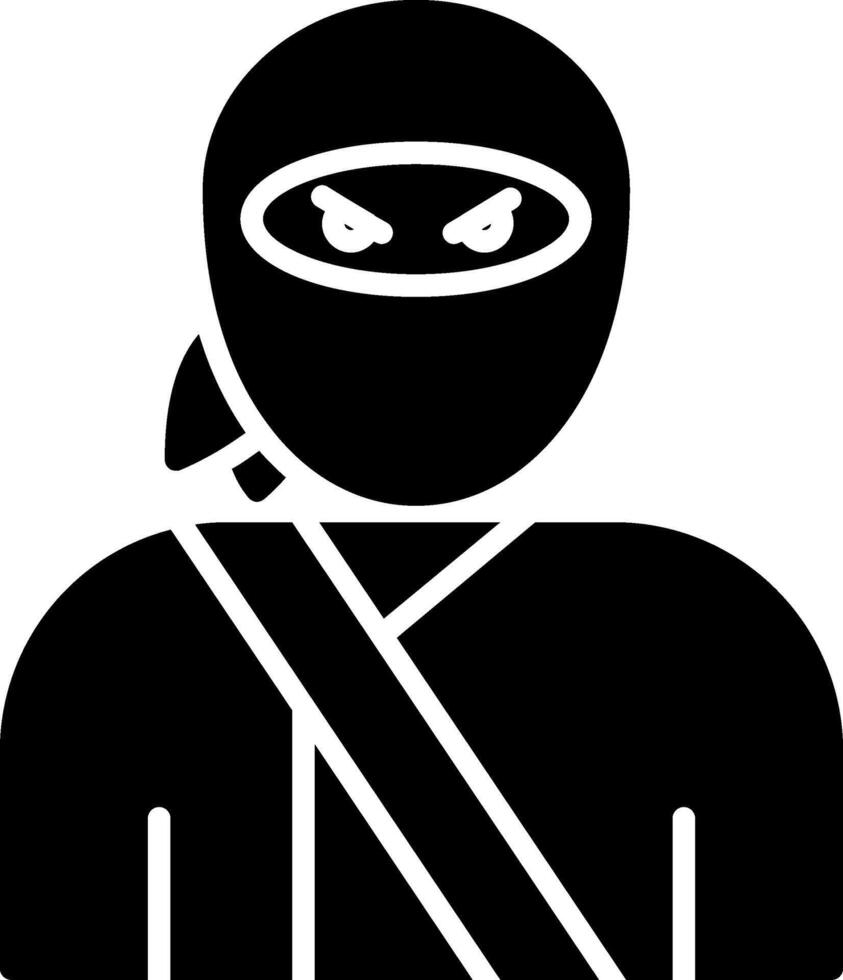 ninja glifo icono vector