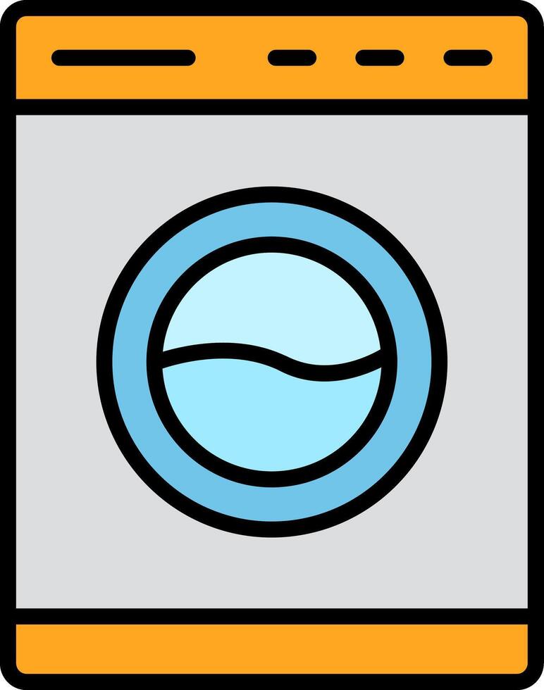 Washing Machine Line Filled Icon vector