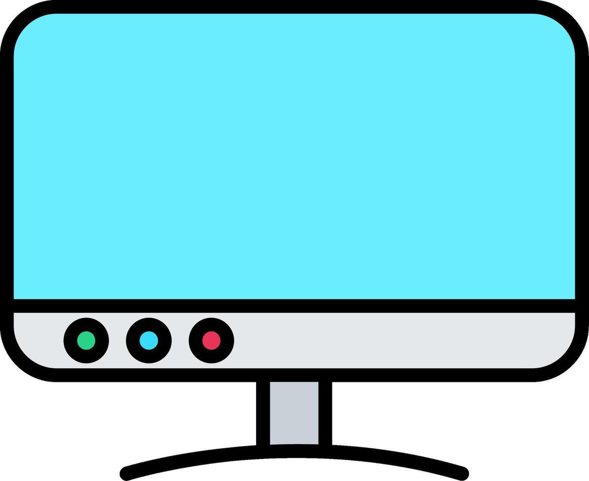 Tv Line Filled Icon vector