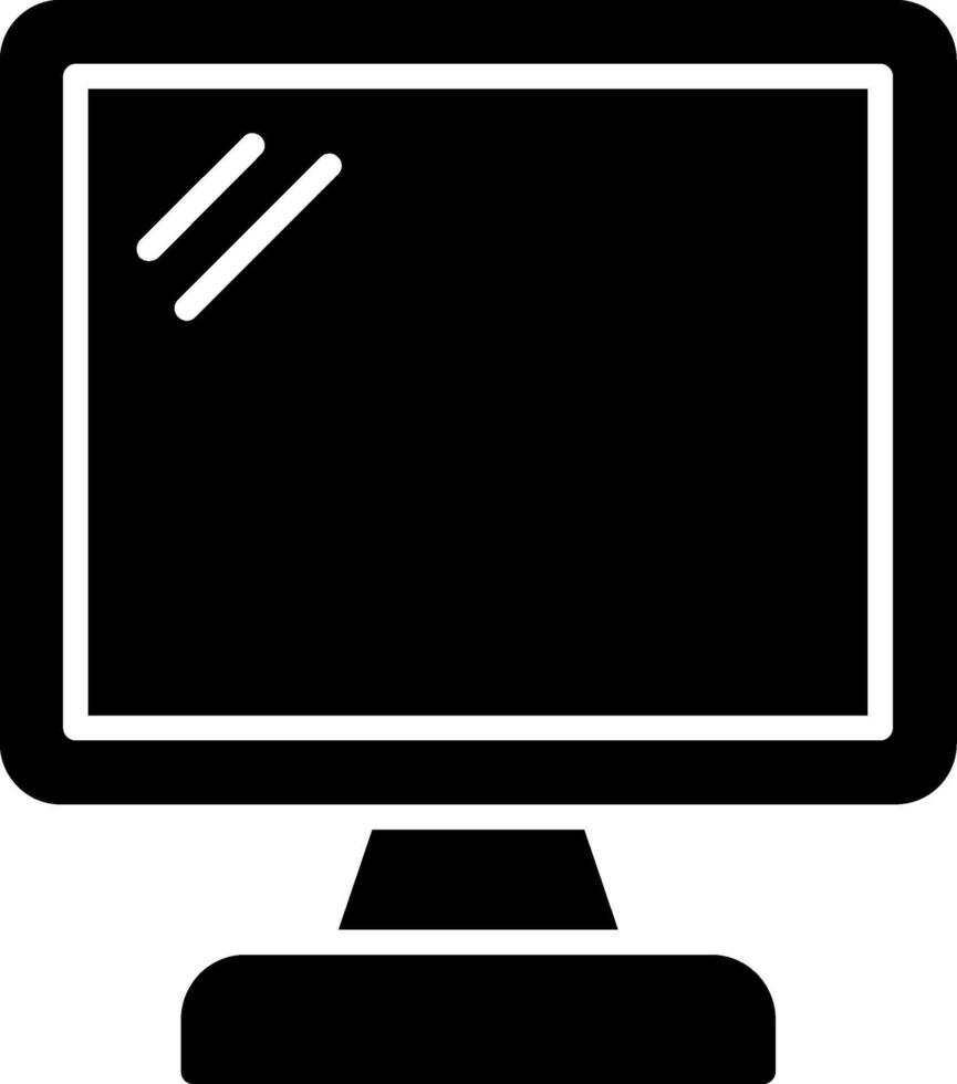 Monitor Screen Glyph Icon vector
