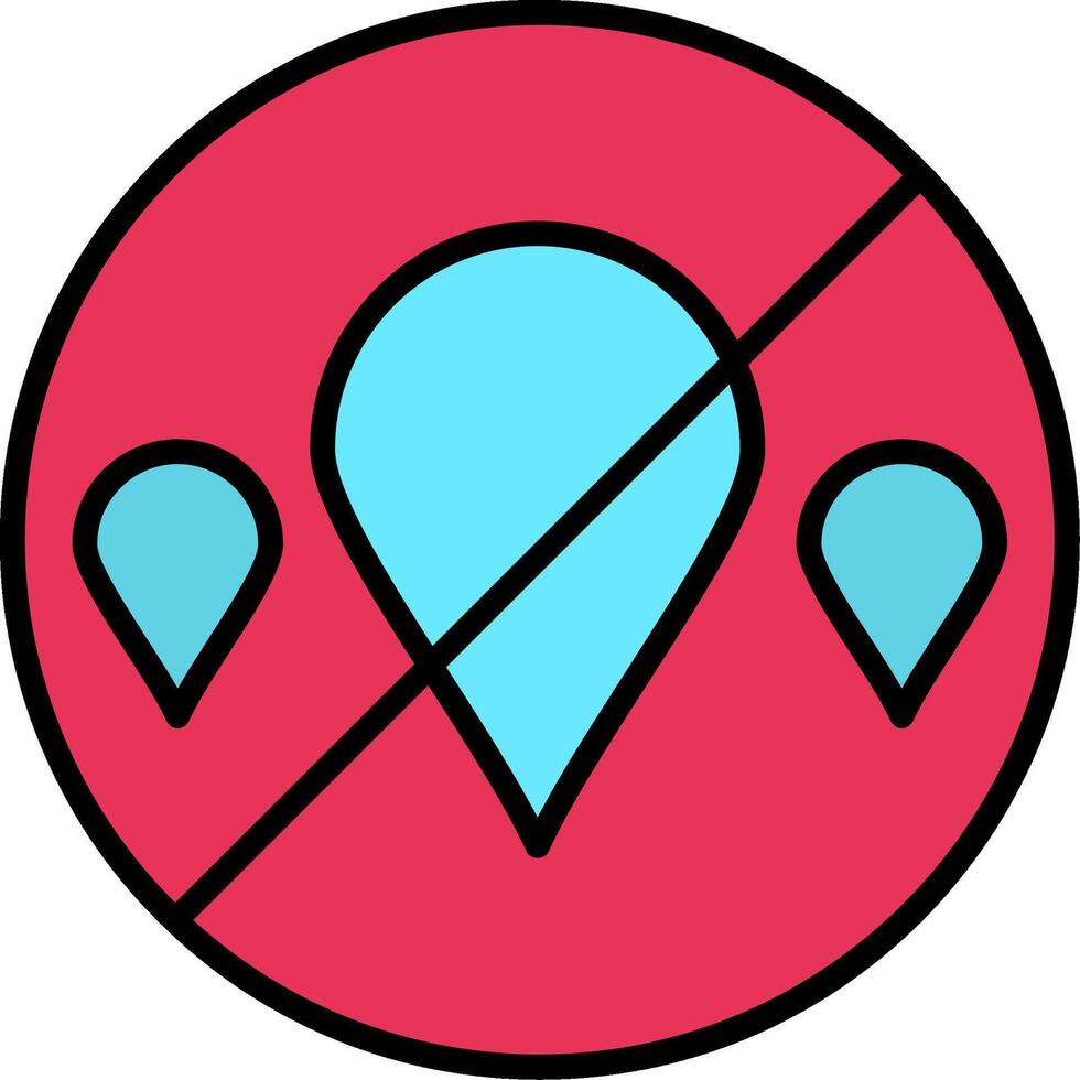 No Water Line Filled Icon vector