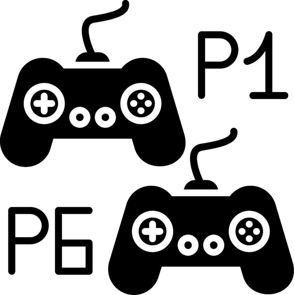 Player Versus Player Glyph Icon vector