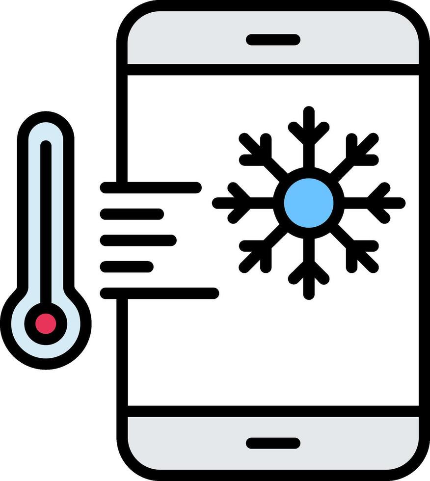 Thermostat Line Filled Icon vector