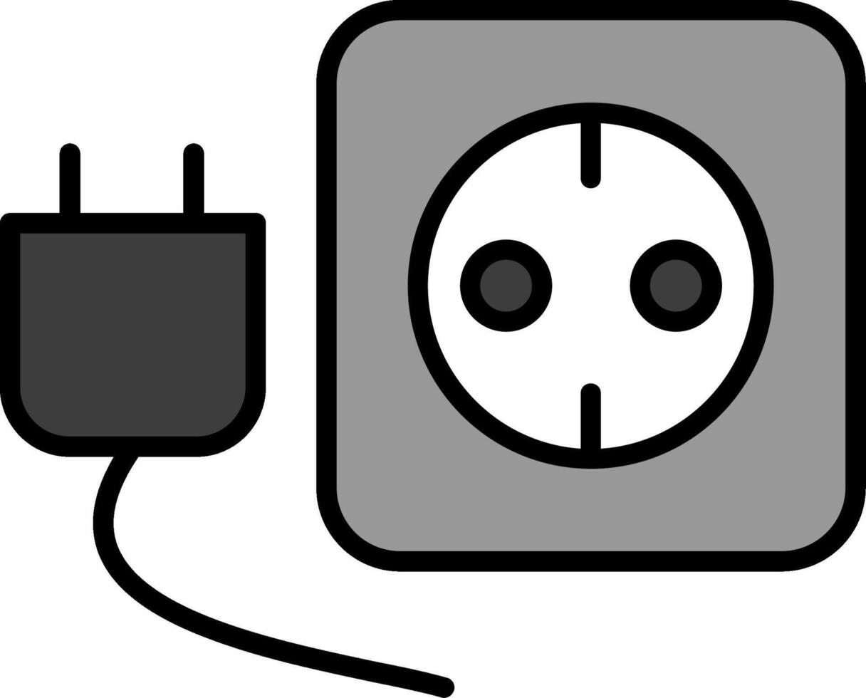 Plug And Socket Line Filled Icon vector