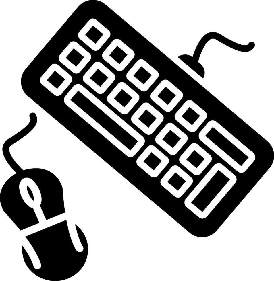 teclado y ratón glifo icono vector