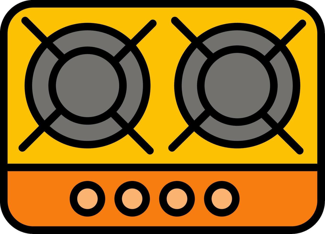 Hob Line Filled Icon vector