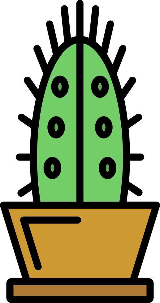 Cactus Line Filled Icon vector