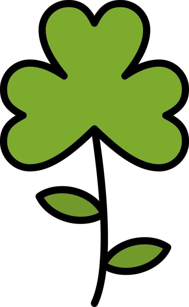 Clover Line Filled Icon vector